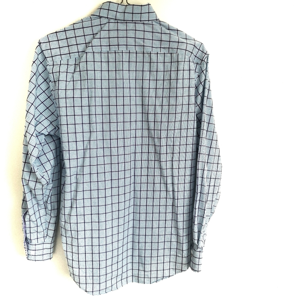 Egara Non Iron Blue & Purple Button Down Shirt M - Picture 2 of 8